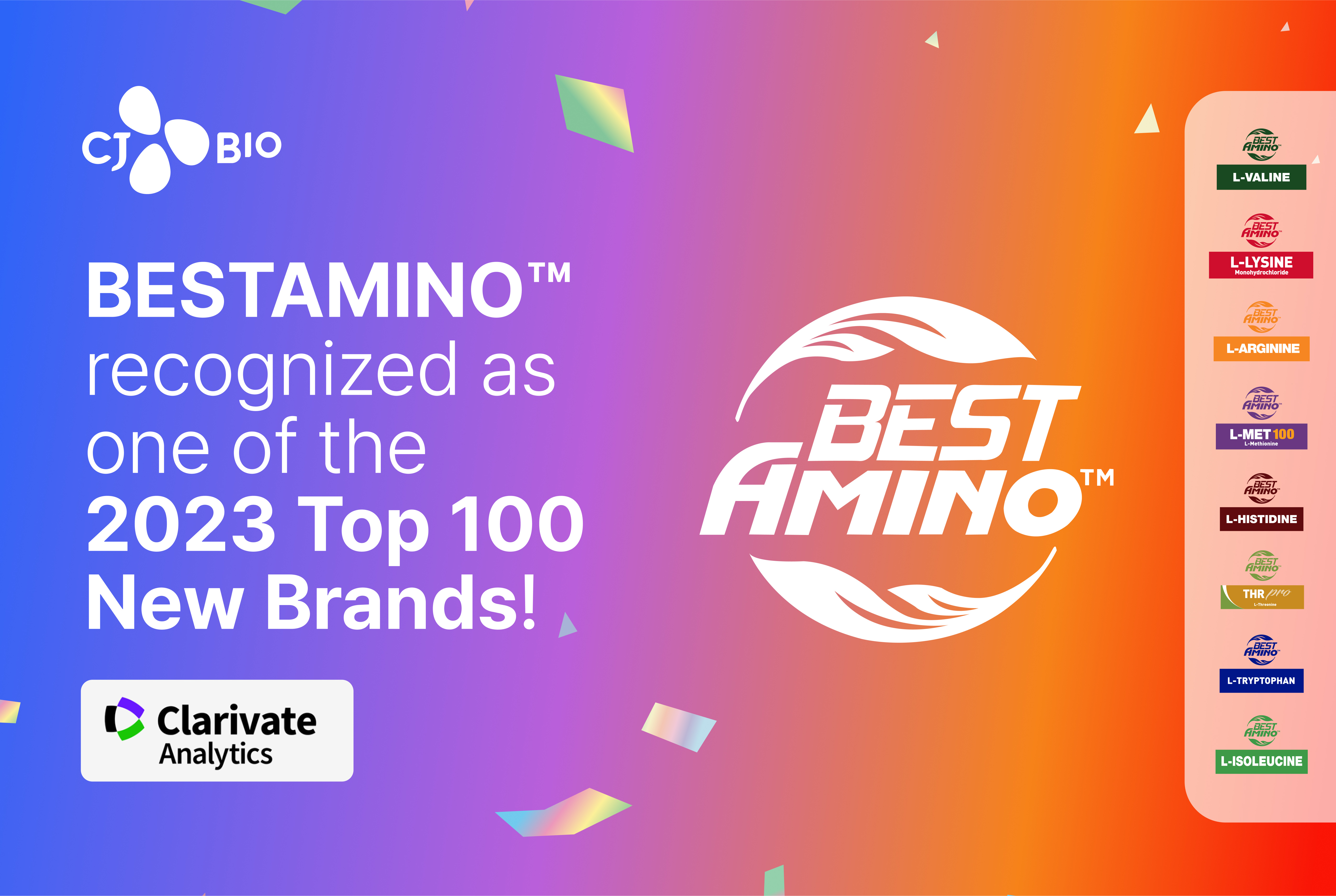 CJ제일제당 'BESTAMINO' 글로벌 100대 신규 브랜드 선정